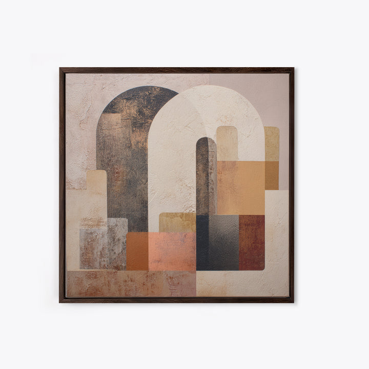 Neutral Abstract Arches Framed Canvas Print, Above Bed Art, Above Bed Decor, Bedroom Decor, Abstract Art, Serenity, ABA-1x1-100