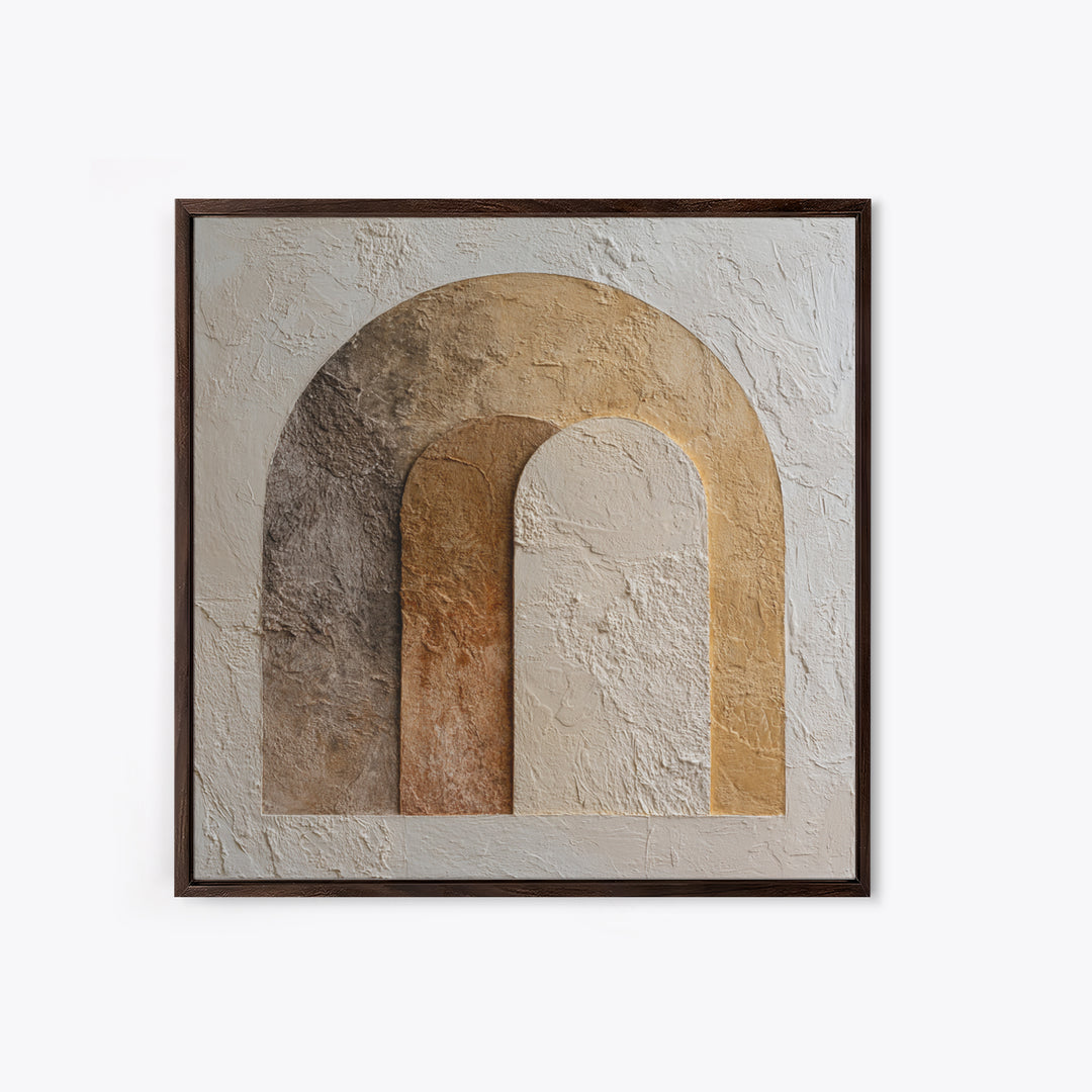 Neutral Abstract Arches Framed Canvas Print, Above Bed Art, Dorm Decor, Bedroom Decor, Fine Art, Serenity, Dopamine Decor, ABA-1x1-28