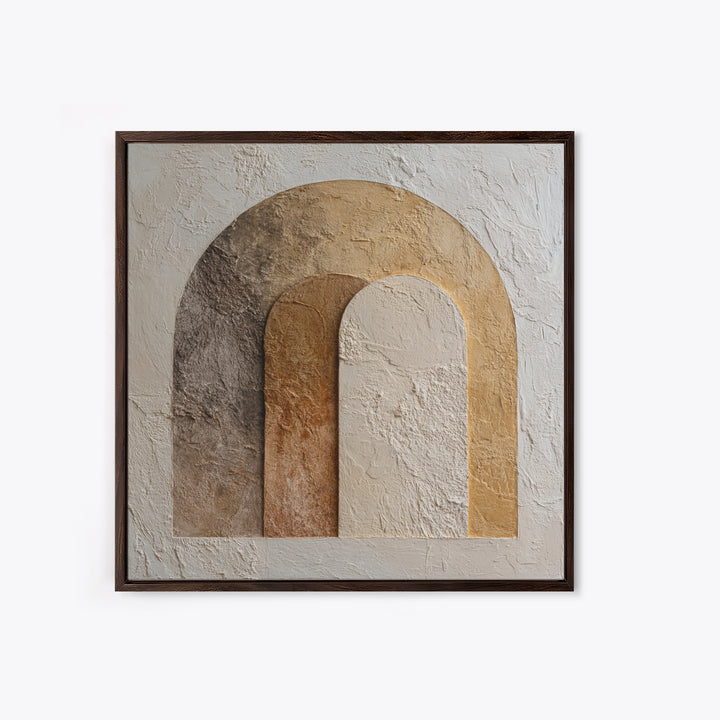 Neutral Abstract Arches Framed Canvas Print, Above Bed Art, Dorm Decor, Bedroom Decor, Fine Art, Serenity, Dopamine Decor, ABA-1x1-28