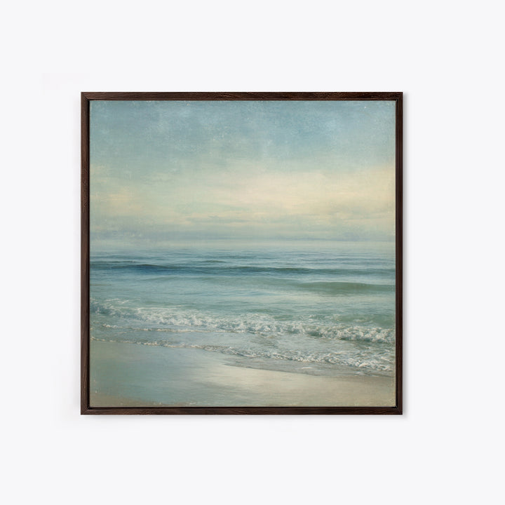 Quiet Moon over a Calm Ocean Horizon Canvas Print, Above Bed Art, Canvas Wall Art, Bedroom Decor, Fine Art, Serenity, ABA-1x1-3