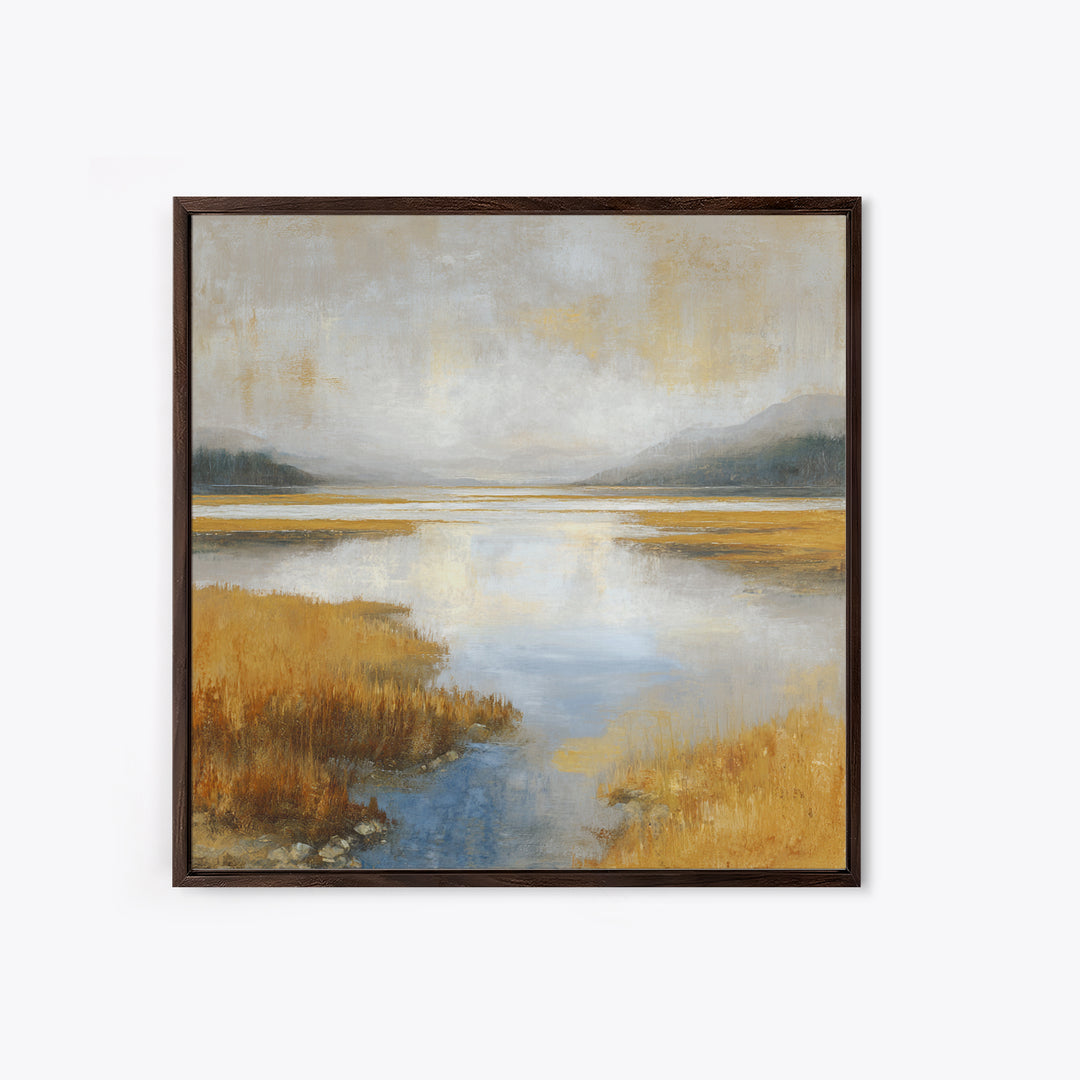 Calming Lake Reflection Canvas Print, Above Bed Art, Boho Wall Art, Bedroom Decor, Fine Art, Serenity, Above Bed Decor, ABA-1x1-35