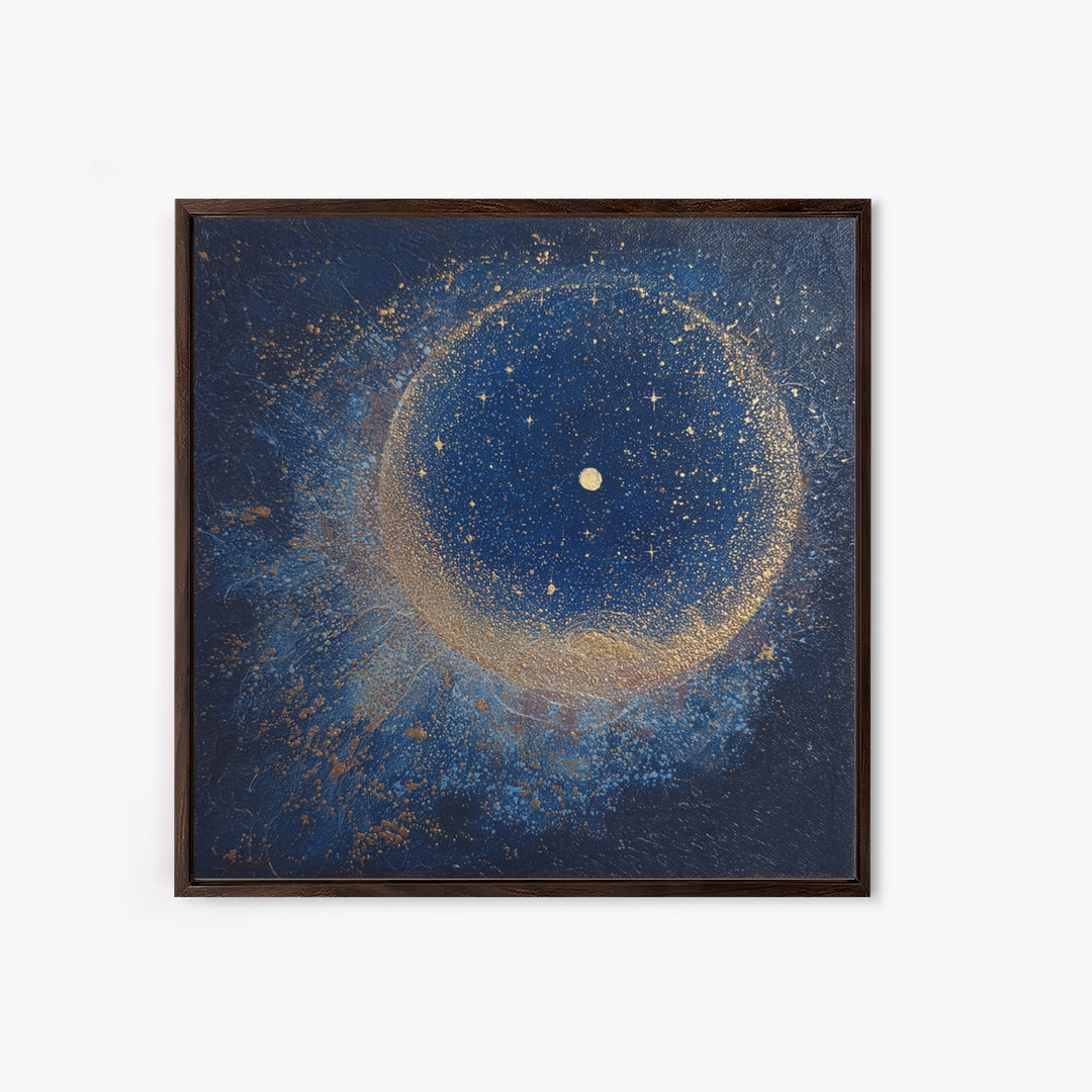 Subtle Celestial Scene Framed Canvas Print, Above Bed Art, Above Bed Decor, Bedroom Decor, Oil Painting, Serenity, ABA-1x1-37