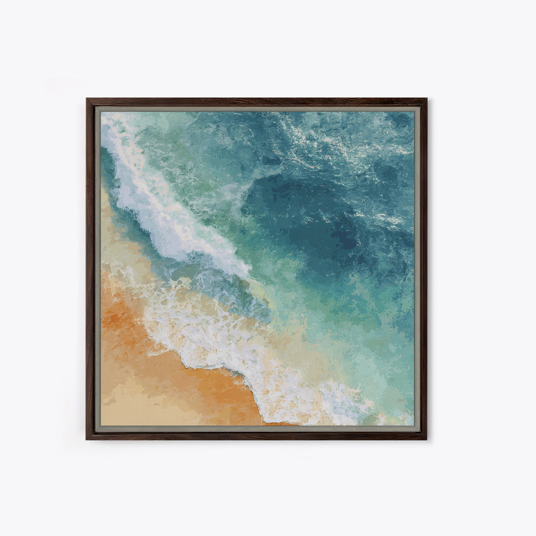 Serene Ocean Tide Seen from Above Canvas Print, Above Bed Art, Gallery Decor, Bedroom Decor, Fine Art, Serenity, Wall Art, ABA-1x1-45