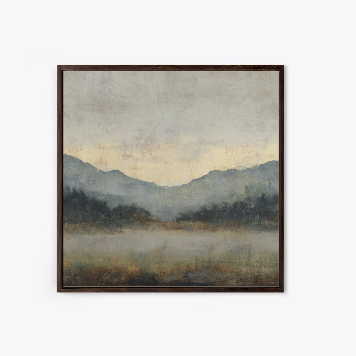 Panoramic Misty Mountain Landscape Canvas Print, Above Bed Art, Neutral Decor, Bedroom Decor, Fine Art, Serenity, Wall Decor, ABA-1x1-49