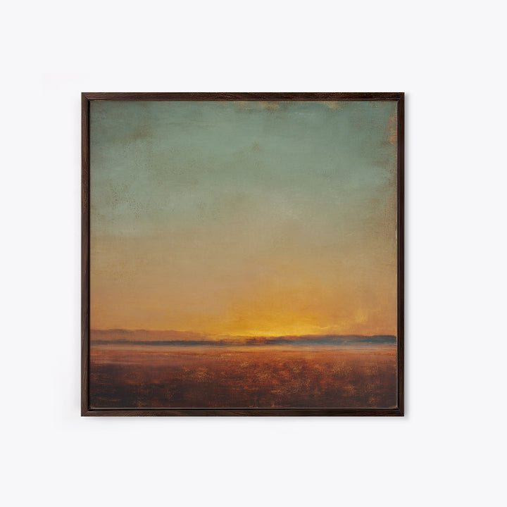 Dreamy Desert Sunset Canvas Print, Above Bed Art, 3 Piece Wall Art, Bedroom Decor, Watercolor Art, Serenity, Textured Painting, ABA-1x1-55