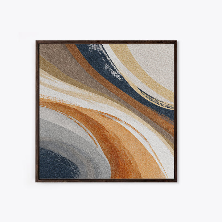 Warm Taupe Abstract Waves Framed Canvas Print, Above Bed Art, Above Bed Decor, Bedroom Decor, Serenity, Minimalist Decor, ABA-1x1-63