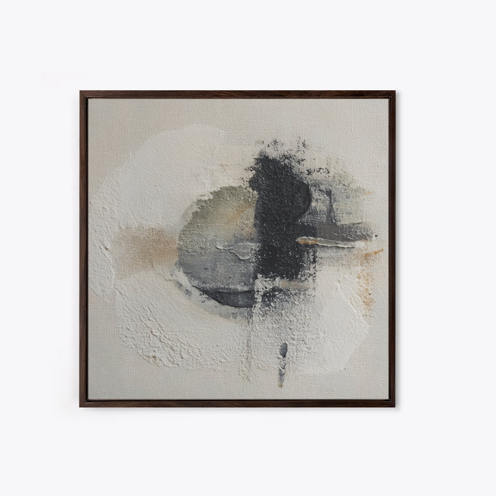 Japandi Ink Shapes Framed Canvas Print, Above Bed Art, Boho Wall Decor, Bedroom Decor, Fine Art, Serenity, Fine Art Print, ABA-1x1-66