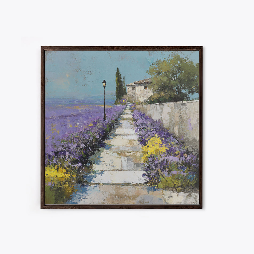Oversized Lavender Field Framed Canvas Print, Above Bed Art, Home Decor, Bedroom Decor, Fine Art, Serenity, Contemporary Art, ABA-1x1-67