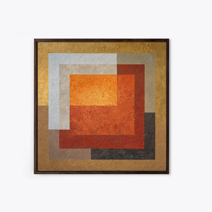 Abstract Sunrise Geometry Framed Canvas Print, Above Bed Art, Boho Wall Decor, Bedroom Decor, Serenity, Fine Art Print, ABA-1x1-68
