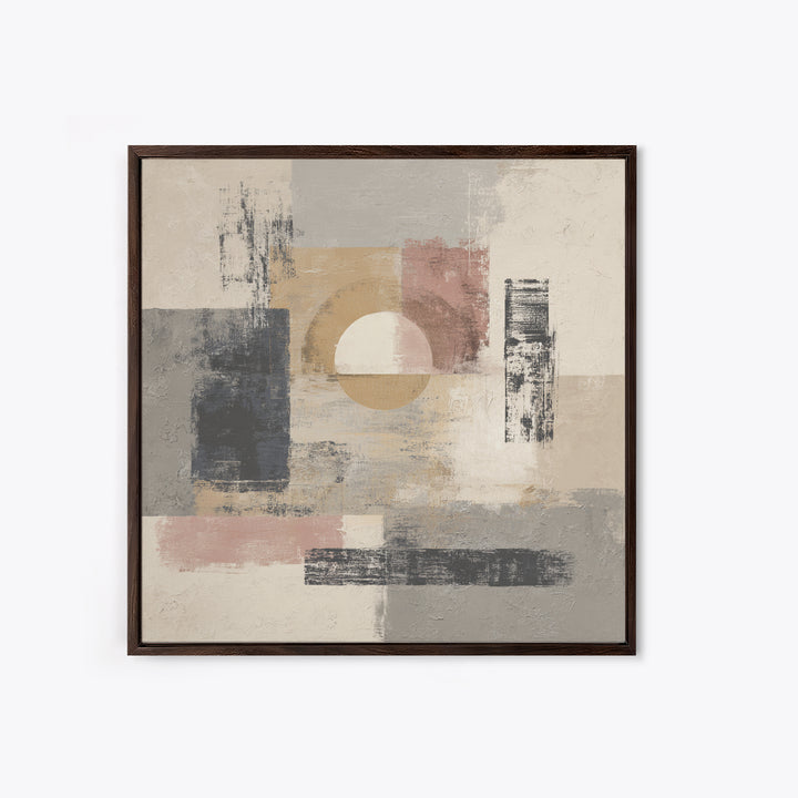 Japandi Ink Shapes Canvas Print, Above Bed Art, 3 Piece Wall Art, Bedroom Decor, Fine Art, Serenity, Textured Painting, ABA-1x1-90