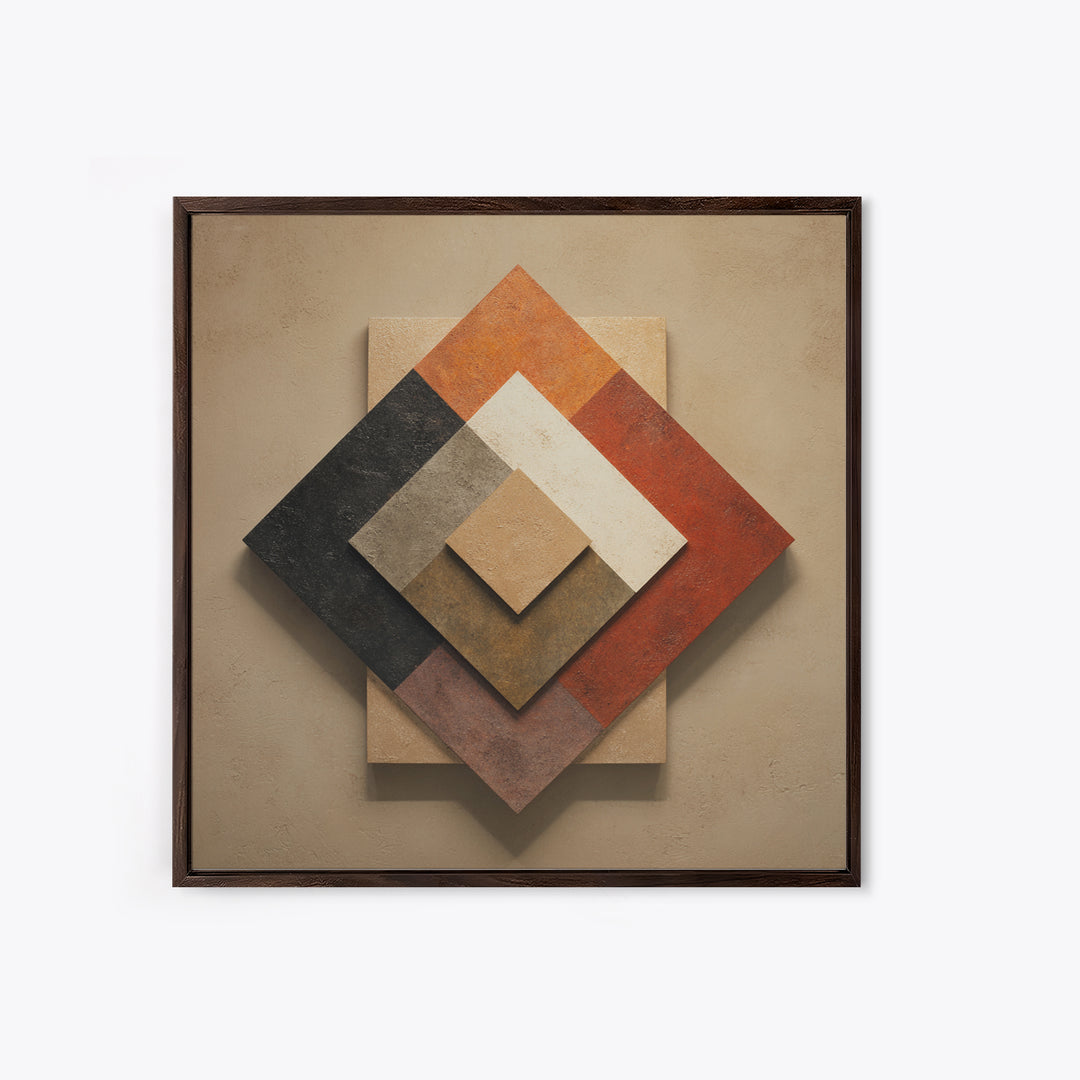Abstract Sunrise Geometry Canvas Print, Above Bed Art, 3 Piece Wall Art, Bedroom Decor, Abstract Art, Serenity, ABA-1x1-92