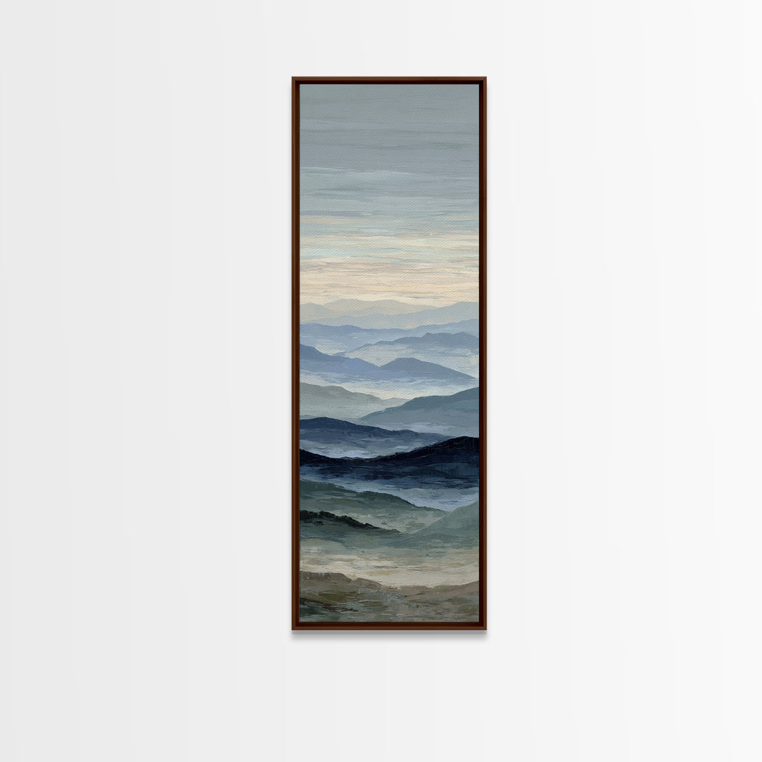 Soft Alpine Horizon Canvas Print, Above Bed Art, Statement Artwork, Bedroom Decor, Fine Art, Serenity, Printable Wall Art, ABA-1x3-12