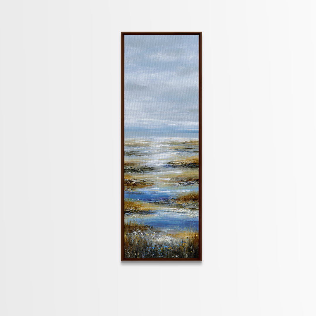 Calming Lake Reflection Canvas Print, Above Bed Art, Digital Art, Bedroom Decor, Fine Art, Serenity, Living Room Decor, ABA-1x3-23