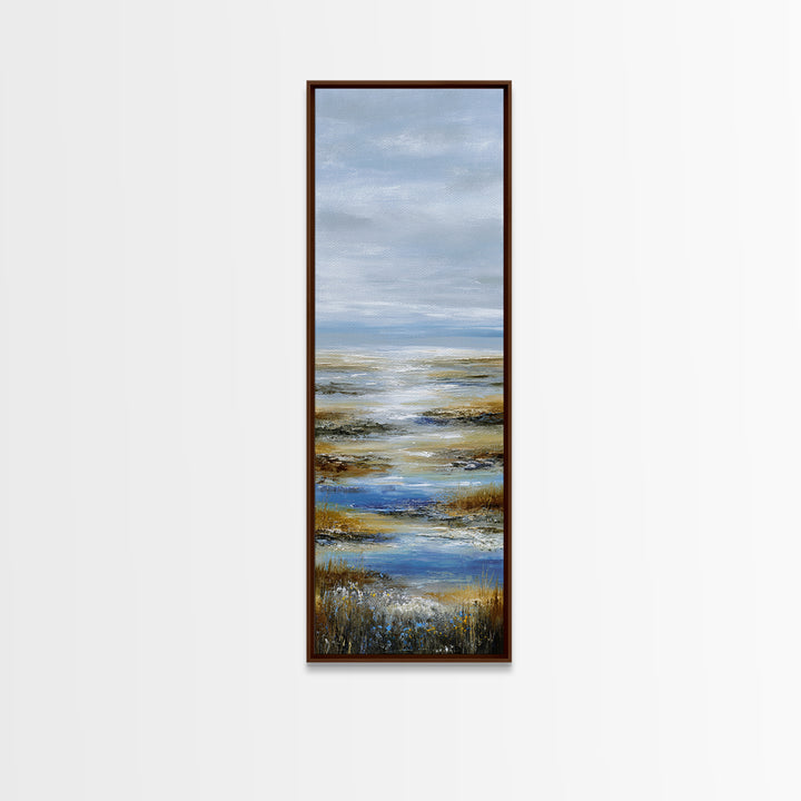 Calming Lake Reflection Canvas Print, Above Bed Art, Digital Art, Bedroom Decor, Fine Art, Serenity, Living Room Decor, ABA-1x3-23