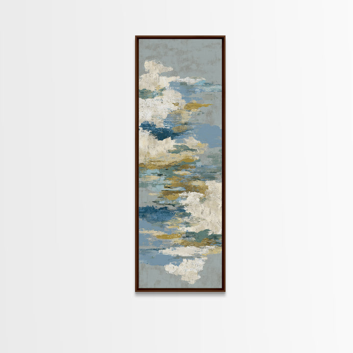 Japandi Ink Shapes Framed Canvas Print, Above Bed Art, Western Decor, Bedroom Decor, Abstract Art, Serenity, ABA-1x3-30