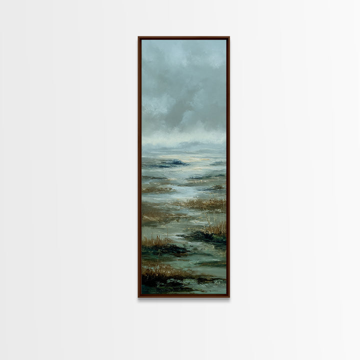 Tranquil Cloudscape with Blush Undertones Canvas Print, Above Bed Art, Horizontal Wall Art, Bedroom Decor, Fine Art, Serenity, ABA-1x3-41