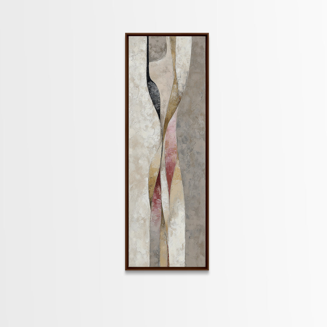 Minimal Two Figure Line Drawing Canvas Print, Above Bed Art, Contemporary Art, Bedroom Decor, Serenity, Textured Wall Art, ABA-1x3-44