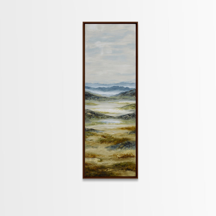 Soft Alpine Horizon Canvas Print, Above Bed Art, Digital Art, Bedroom Decor, Serenity, Living Room Decor, Whimsical Decor, ABA-1x3-60