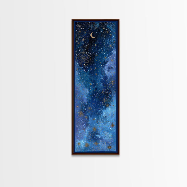 Subtle Celestial Scene Canvas Print, Above Bed Art, Wall Art Prints, Bedroom Decor, Fine Art, Serenity, Boho Wall Art, ABA-1x3-73