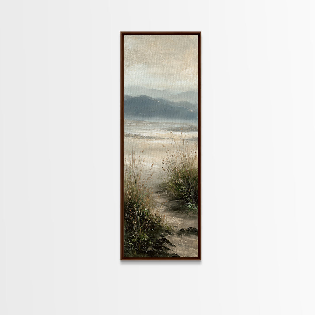 Panoramic Misty Mountain Landscape Canvas Print, Above Bed Art, Digital Prints, Bedroom Decor, Serenity, Printable Art, ABA-1x3-85