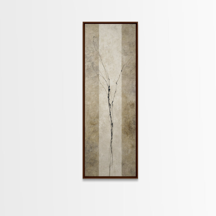 Minimal Two Figure Line Drawing Framed Canvas Print, Above Bed Art, Whimsical Decor, Bedroom Decor, Fine Art, Serenity, ABA-1x3-92