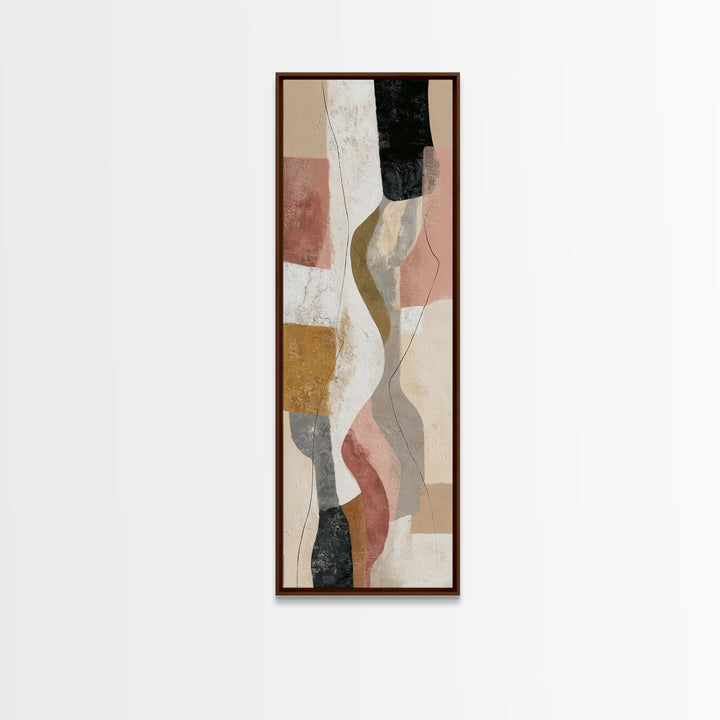 Warm Taupe Abstract Waves Canvas Print, Above Bed Art, Bedroom Wall Art, Bedroom Decor, Abstract Art, Serenity, ABA-1x3-99