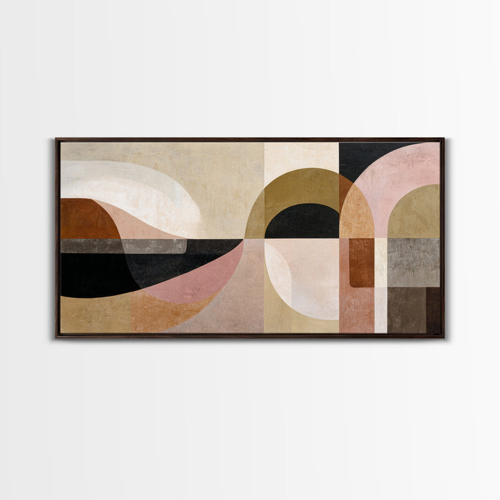 Abstract Sunrise Geometry Canvas Print, Above Bed Art, Dorm Decor, Bedroom Decor, Fine Art, Serenity, Dopamine Decor, ABA-2x1-64