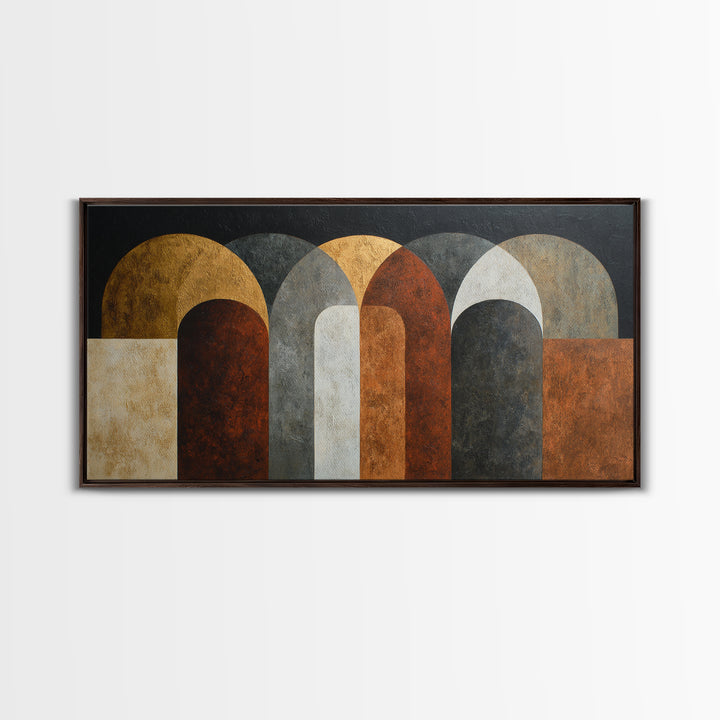 Neutral Abstract Arches Framed Canvas Print, Above Bed Art, Original Art, Bedroom Decor, Abstract Art, Serenity, ABA-2x1-72
