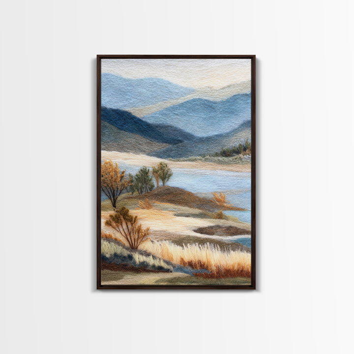 Soft Romantic Landscape Framed Canvas Print, Above Bed Art, Wall Art, Bedroom Decor, Oil Painting, Serenity, Digital Print, ABA-2x3-1