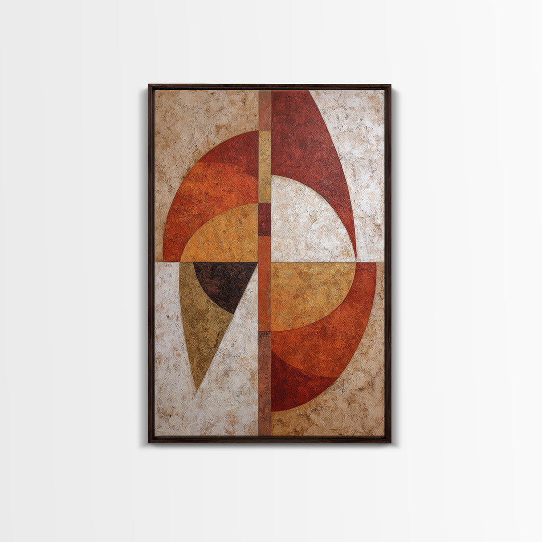 Abstract Sunrise Geometry Framed Canvas Print, Above Bed Art, Art Print, Bedroom Decor, Abstract Art, Serenity, Dorm Decor, ABA-2x3-100