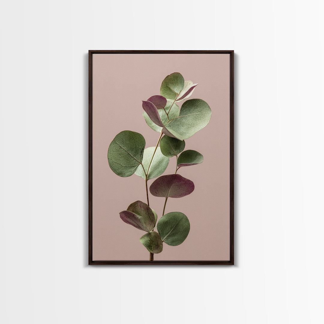 Soft Eucalyptus Branches Arranged Symmetrically Canvas Print, Above Bed Art, Art Print, Bedroom Decor, Watercolor Art, Serenity, ABA-2x3-14