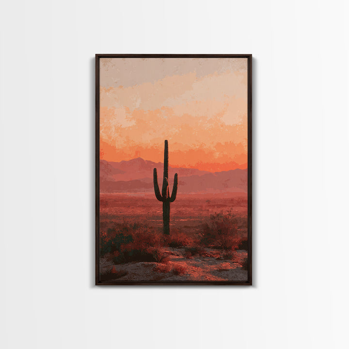 Dreamy Desert Sunset Canvas Print, Above Bed Art, Minimalist Decor, Bedroom Decor, Fine Art, Serenity, Textured Wall Art, ABA-2x3-39