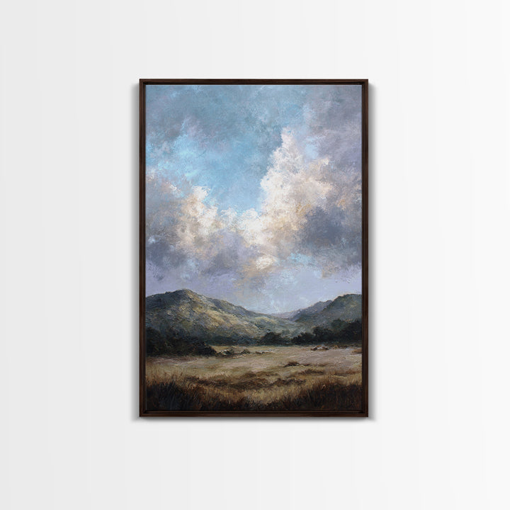 Soft Romantic Landscape Canvas Print, Above Bed Art, Mid Century Modern, Bedroom Decor, Fine Art, Serenity, Horizontal Wall Art, ABA-2x3-49