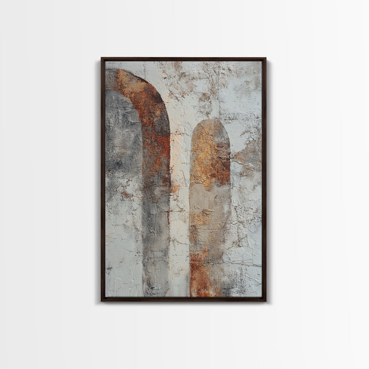 Neutral Abstract Arches Framed Canvas Print, Above Bed Art, Wall Art, Bedroom Decor, Abstract Art, Serenity, Digital Print, ABA-2x3-60