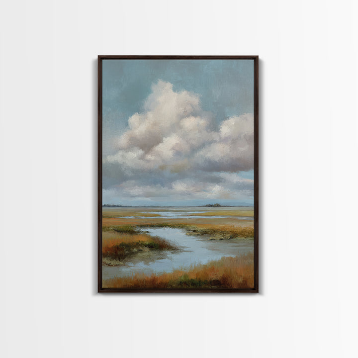 Tranquil Cloudscape with Blush Undertones Canvas Print, Above Bed Art, Original Art, Bedroom Decor, Fine Art, Serenity, ABA-2x3-61