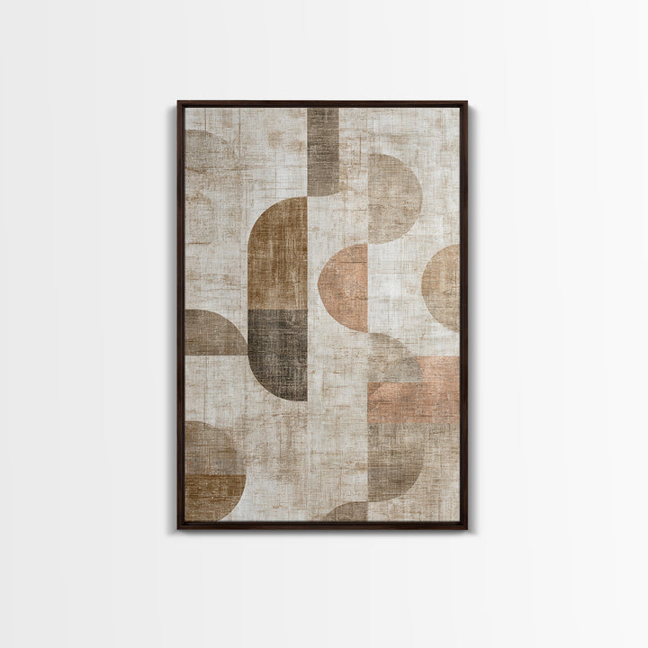 Warm Taupe Abstract Waves Canvas Print, Above Bed Art, Mid Century Modern, Bedroom Decor, Serenity, Horizontal Wall Art, ABA-2x3-71