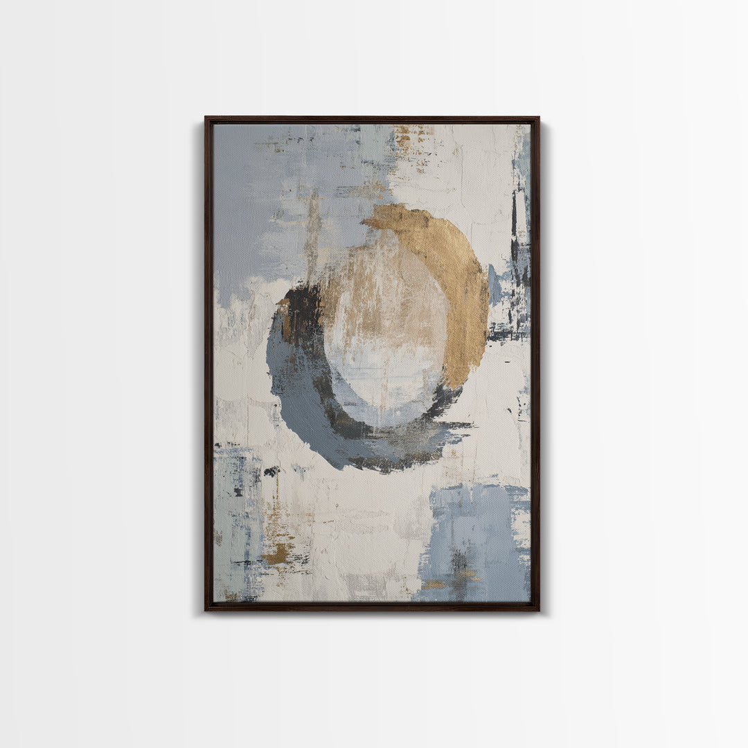 Japandi Ink Shapes Framed Canvas Print, Above Bed Art, Digital Art, Bedroom Decor, Abstract Art, Serenity, Living Room Decor, ABA-2x3-74
