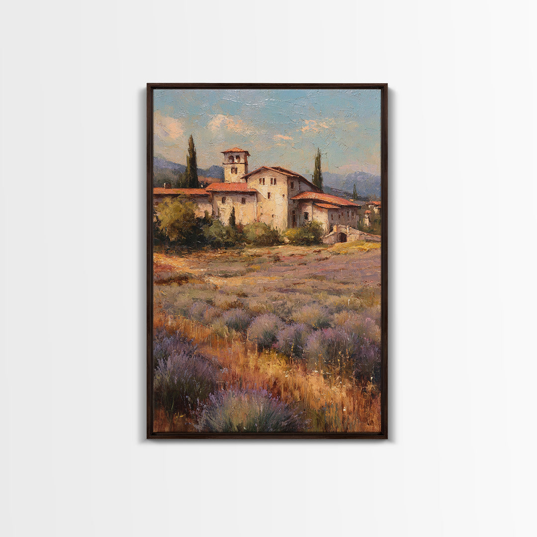Oversized Lavender Field Framed Canvas Print, Above Bed Art, Dorm Decor, Bedroom Decor, Fine Art, Serenity, Dopamine Decor, ABA-2x3-75