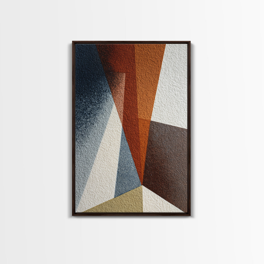 Abstract Sunrise Geometry Framed Canvas Print, Above Bed Art, Living Room Decor, Bedroom Decor, Abstract Art, Serenity, ABA-2x3-76