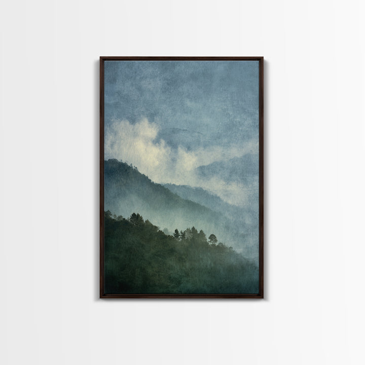 Soft Alpine Horizon Framed Canvas Print, Above Bed Art, Contemporary Art, Bedroom Decor, Fine Art, Serenity, Textured Wall Art, ABA-2x3-80
