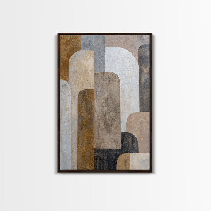 Neutral Abstract Arches Framed Canvas Print, Above Bed Art, Boho Decor, Bedroom Decor, Abstract Art, Serenity, ABA-2x3-84