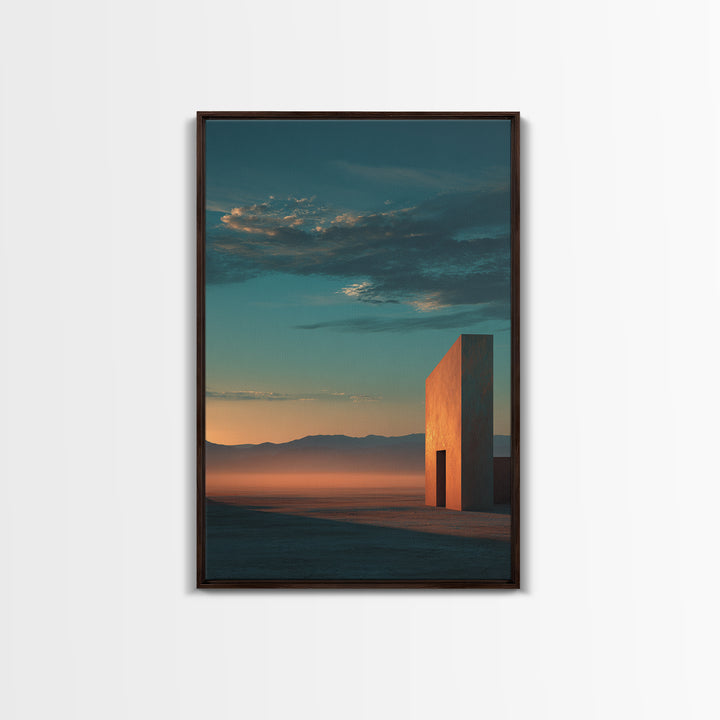 Dreamy Desert Sunset Framed Canvas Print, Above Bed Art, Living Room Decor, Bedroom Decor, Oil Painting, Serenity 487, ABA-2x3-87