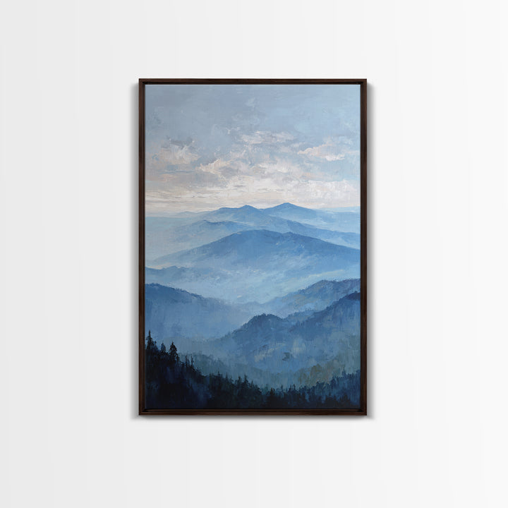 Panoramic Misty Mountain Landscape Canvas Print, Above Bed Art, Digital Prints, Bedroom Decor, Serenity, Printable Art, ABA-2x3-9
