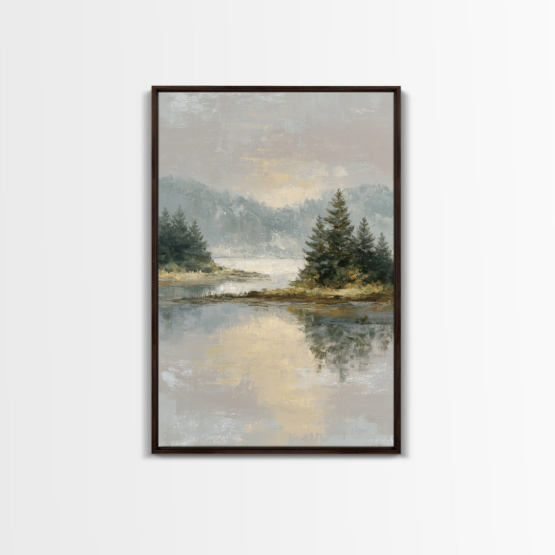 Calming Lake Reflection Canvas Print, Above Bed Art, Whimsical Decor, Bedroom Decor, Fine Art, Serenity, Bedroom Wall Decor, ABA-2x3-91