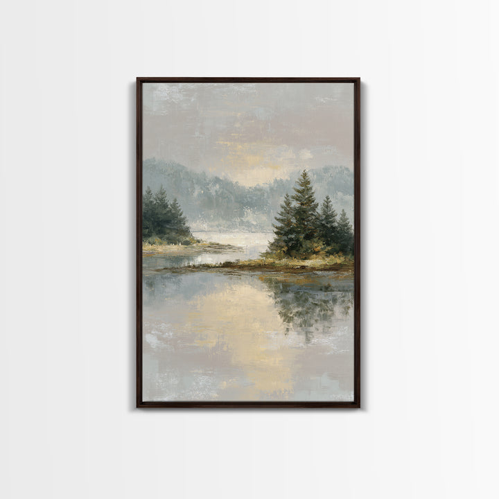 Calming Lake Reflection Canvas Print, Above Bed Art, Whimsical Decor, Bedroom Decor, Fine Art, Serenity, Bedroom Wall Decor, ABA-2x3-91