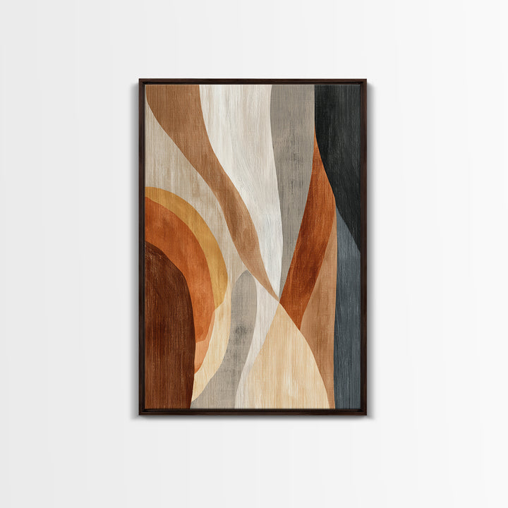 Warm Taupe Abstract Waves Canvas Print, Above Bed Art, Boho Wall Art, Bedroom Decor, Abstract Art, Serenity, Above Bed Decor, ABA-2x3-95