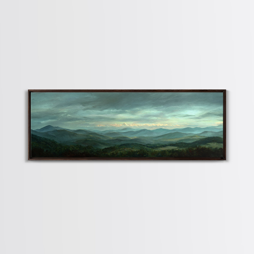 Soft Romantic Landscape Canvas Print, Above Bed Art, Living Room Decor, Bedroom Decor, Oil Painting, Serenity 233, ABA-3x1-33