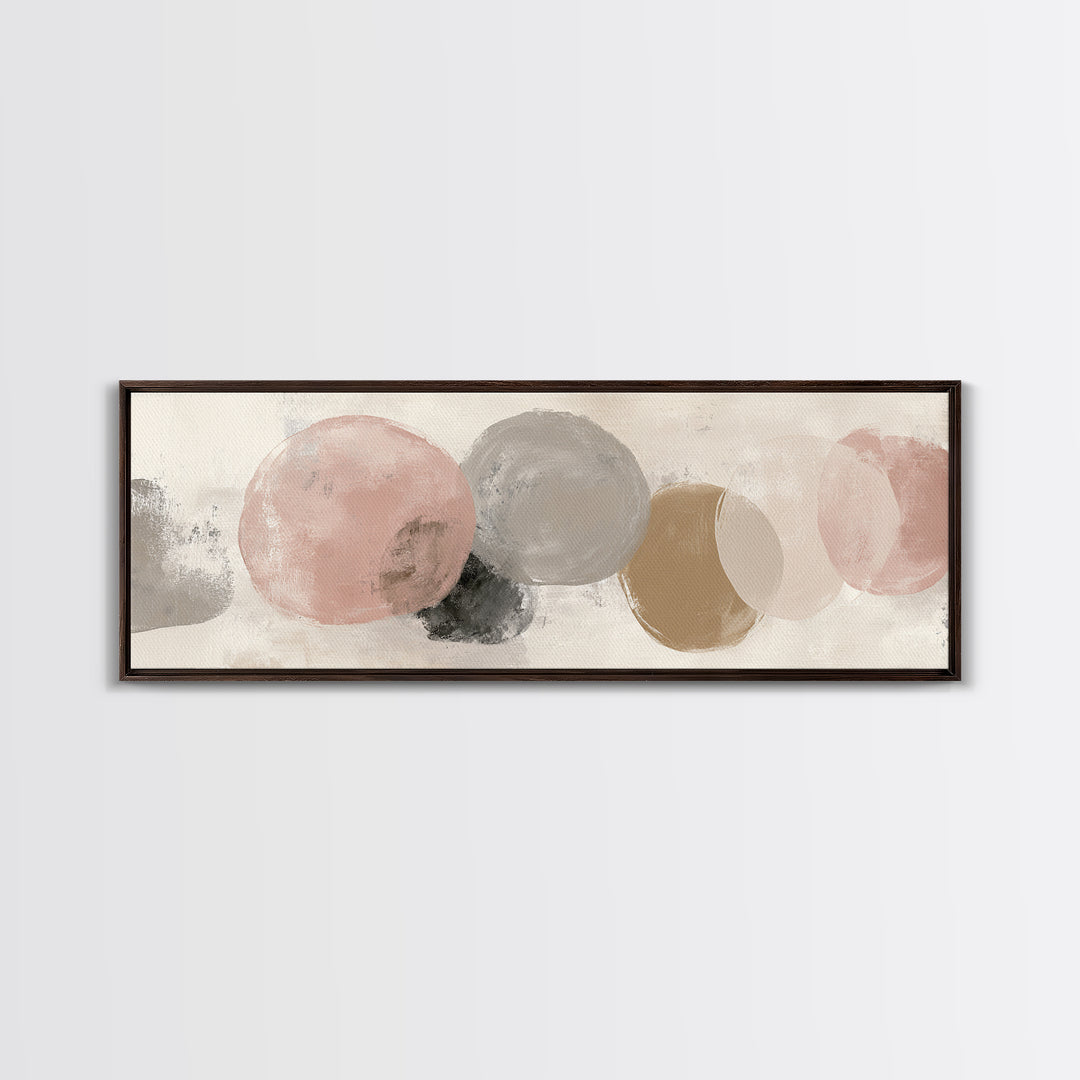 Japandi Ink Shapes Canvas Print, Above Bed Art, Dorm Decor, Bedroom Decor, Serenity, Dopamine Decor, Japanese Wall Art, ABA-3x1-34