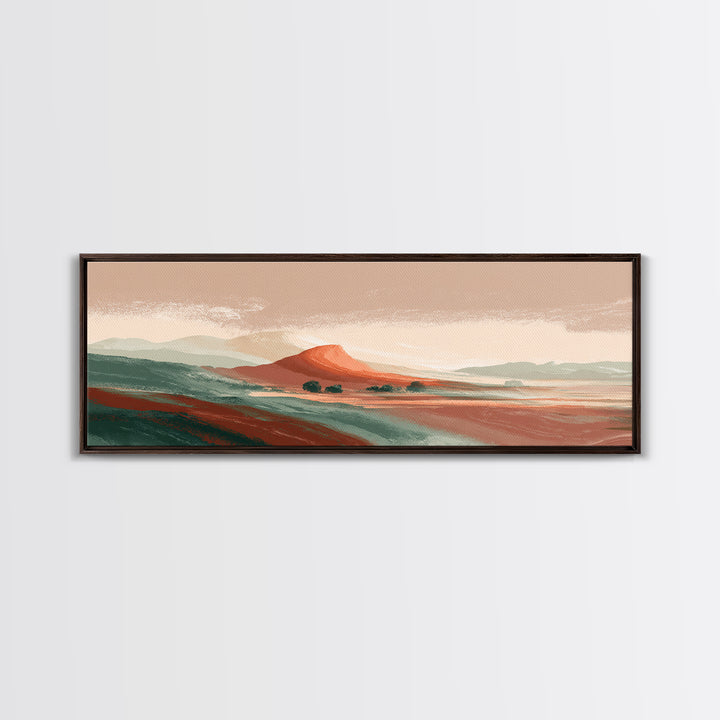 Dreamy Desert Sunset Canvas Print, Above Bed Art, Textured Painting, Bedroom Decor, Fine Art, Serenity, Original Art, ABA-3x1-95