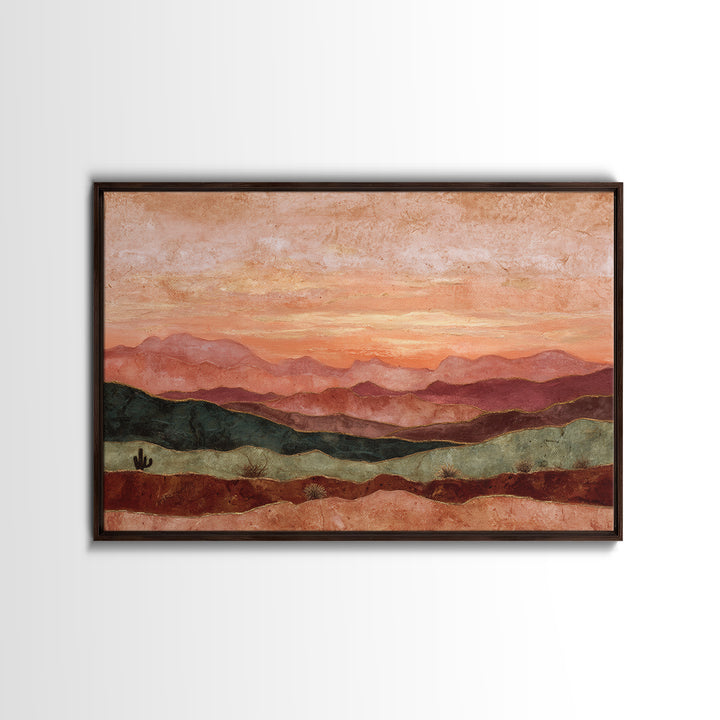 Dreamy Desert Sunset Canvas Print, Above Bed Art, Sage Green Wall Art, Bedroom Decor, Fine Art, Serenity, Modern Decor, ABA-3x2-11
